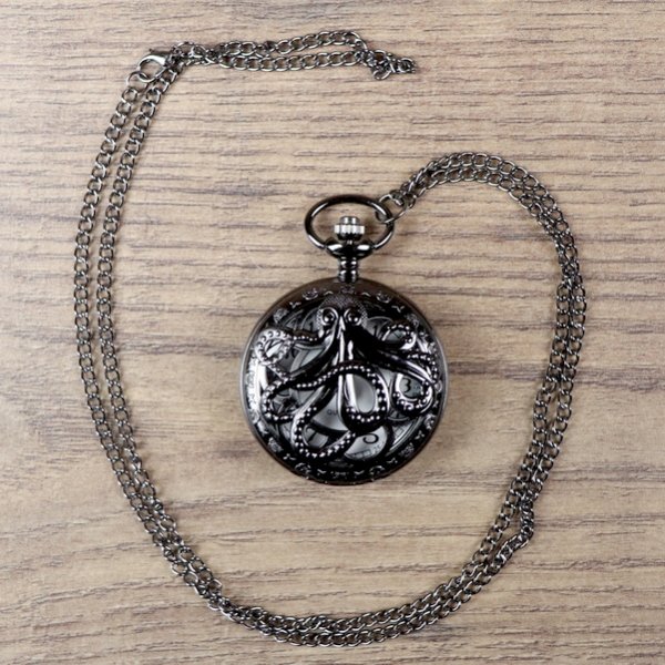 Pocket Watch with Octopus, Black